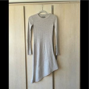 Allsaints Merino Wool Rib Knit long sleeved midi Sweater Dress Small But fits XS